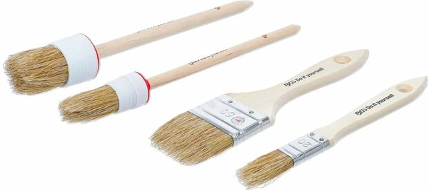 Jeu de pinceaux plats / annulaires 4 pcs