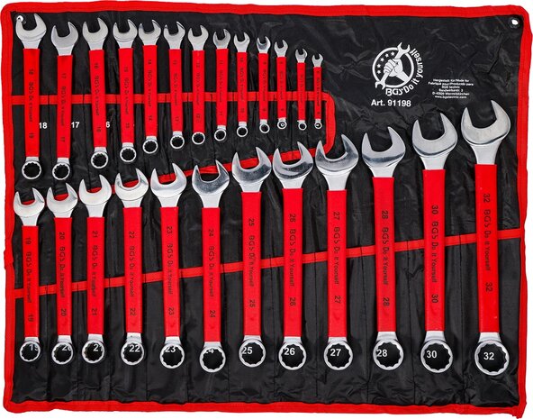 Jeu de cles mixtes avec poignee antiderapante 6 - 32 mm 25 pcs