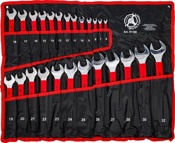 Jeu de cles mixtes avec poignee antiderapante 6 - 32 mm 25 pcs