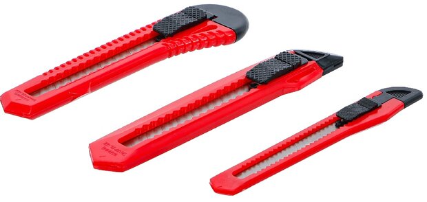 Jeu de cutters a lames largeur de lame 9 / 18 mm 3 pieces