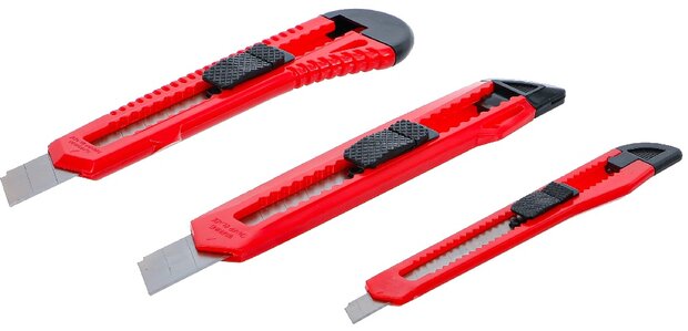 Jeu de cutters a lames largeur de lame 9 / 18 mm 3 pieces
