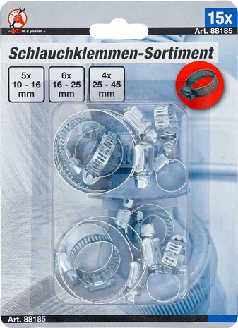 Assortiment de colliers &Oslash; 10 - 45 mm 15 pieces