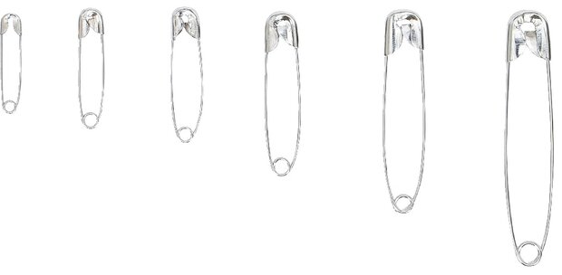 Assortiment d'epingles de surete 22 - 55 mm 6 tailles 250 pcs