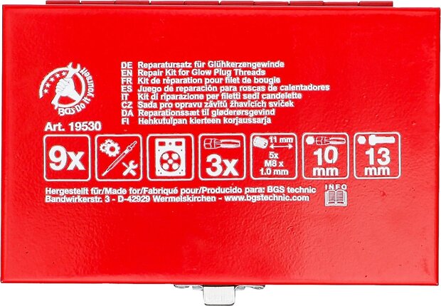 Kit de reparation pour filet de bougie M8 x 1,0