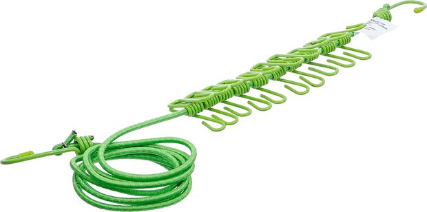 Corde a linge flexible 1,9 - 2,4 m avec 10 clips