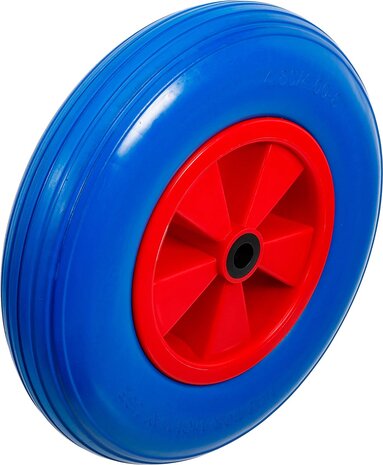Roue de brouette PU rouge / bleu 400 mm