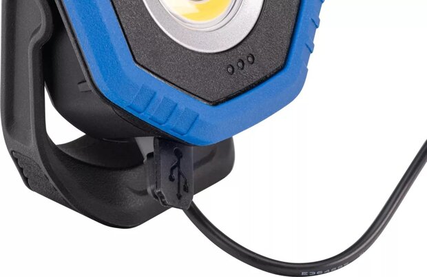 Projecteur de poche avec recharge sans fil, COB-LED Twin Beam 2-en-1