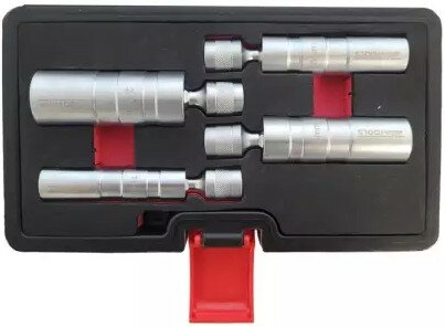 Jeu de douilles magnetiques flexibles pour bougies d'allumage 3/8 4 pieces