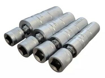 Jeu de douilles magnetiques flexibles pour bougies d'allumage 3/8 4 pieces