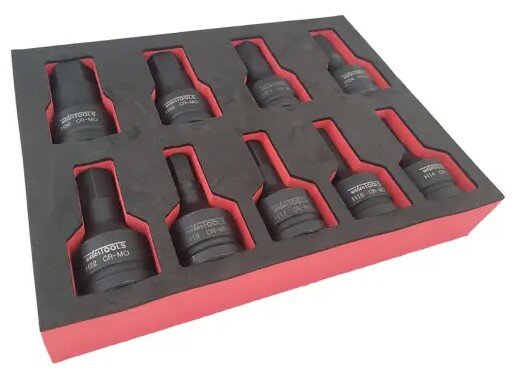 Jeu de 9 douilles a impact hexagonales de 3/4 po