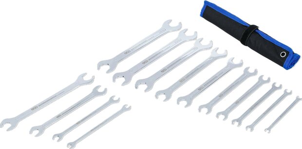 Jeu de cles plates extra plates 6 - 22 mm 1/4 - 3/4 14 pieces