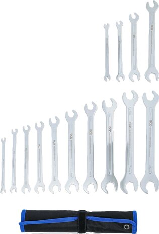 Jeu de cles plates extra plates 6 - 22 mm 1/4 - 3/4 14 pieces
