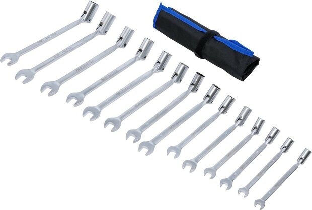 Jeu de cles mixtes avec cote polygonal flexible 8-22 mm 14 pcs