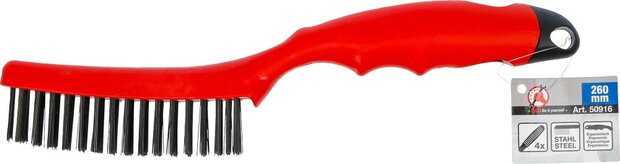 Brosse a main avec manche fil d'acier 4 rangees 260 mm