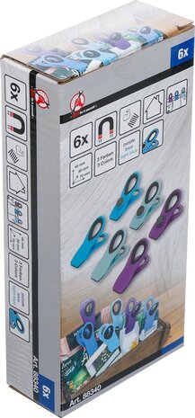 Ensemble de clips de fermeture polyvalents magnetique colores 6 pcs