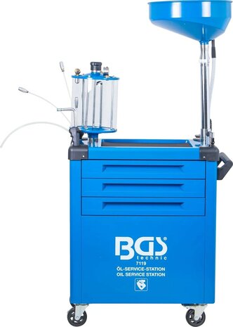Station de service d&rsquo;huile avec jeu de cles a filtres cloches 70 l