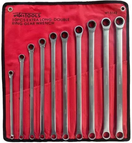 Jeu de cles a cliquet a anneau extra-long 8&ndash;19mm 10-pieces
