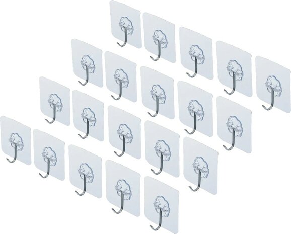 Jeu de crochets adhesifs transparent autocollants 20 pcs