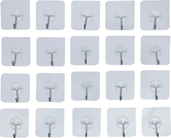 Jeu de crochets adhesifs transparent autocollants 20 pcs