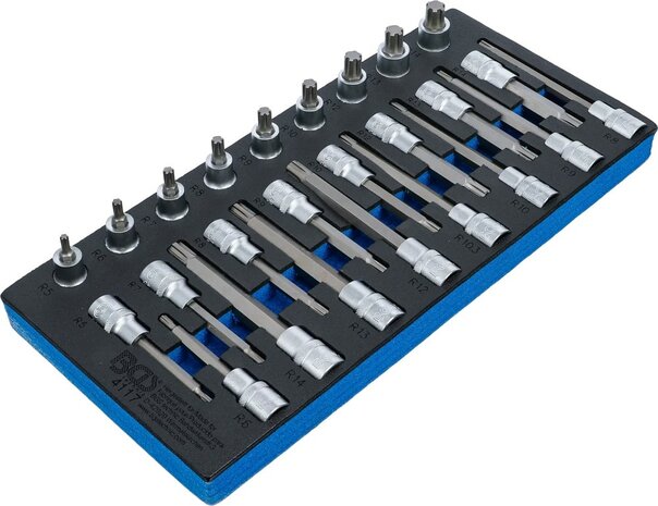 Porte-outils 1/3: Jeu de douilles 12,5 mm (1/2 pouce) Spline (pour RIBE) 25 pcs.