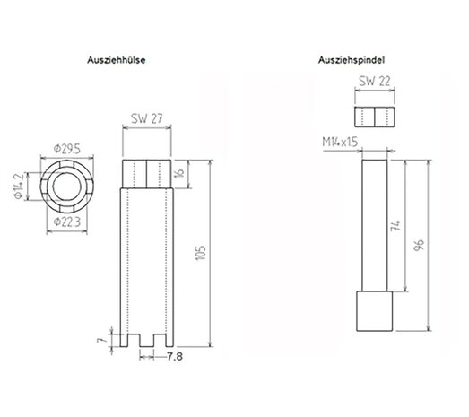 Extracteur d'injecteur pour MAN et Mercedes quatre dents