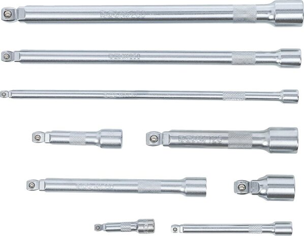Jeu de rallonges basculants 6,3 mm (1/4) / 10 mm (3/8) / 12,5 mm (1/2) 9 pieces