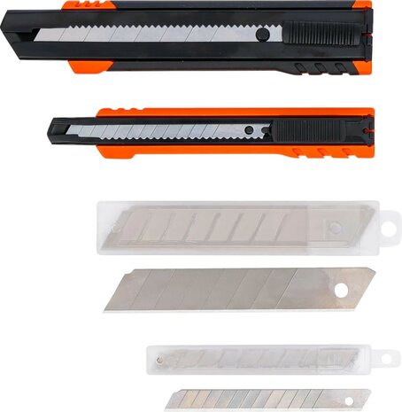 Jeu de cutters a lames universelle Largeur de lame 9 / 18 mm 4 pieces