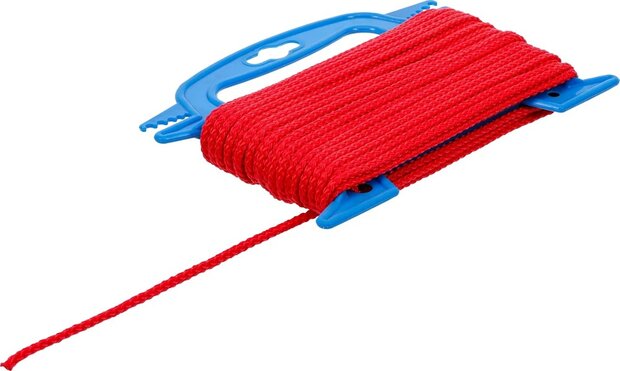 Corde en matiere plastique / utilisation universelle 4 mm x 20 m rouge