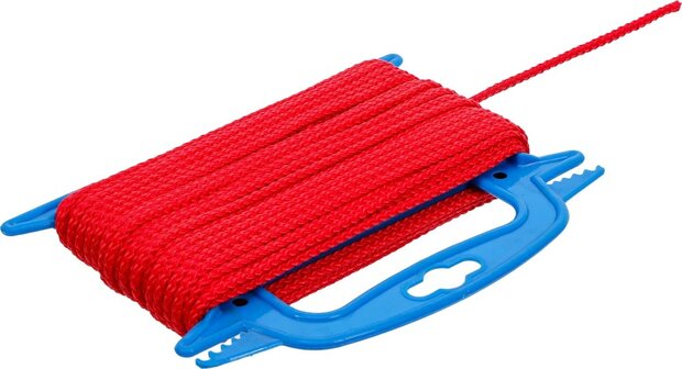 Corde en matiere plastique / utilisation universelle 4 mm x 20 m rouge