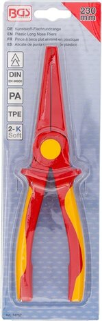 Pince a becs plat et rond en plastique avec isolation de protection 230 mm