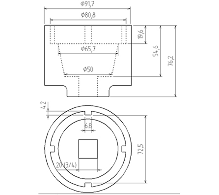 Cle a ergot pour bride de bo te pour SCANIA 72/80 mm