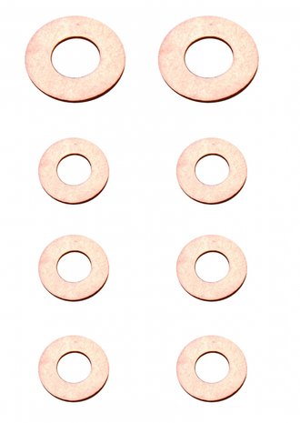 Injecteurs Copper Ring Assortment, 150 pieces