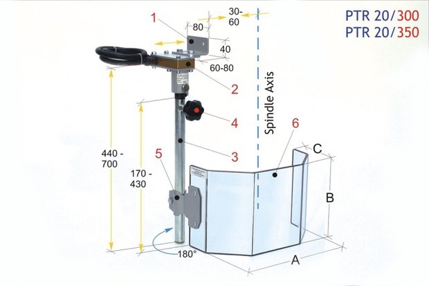 Ecrans de protection pour grandes perceuses PTR 20/300, 3,90kg