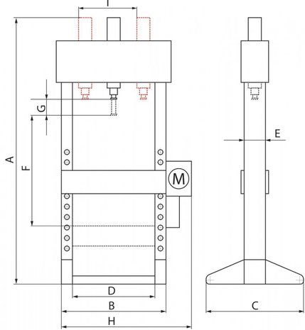 Presse hydraulique d'atelier manuelle 50 t