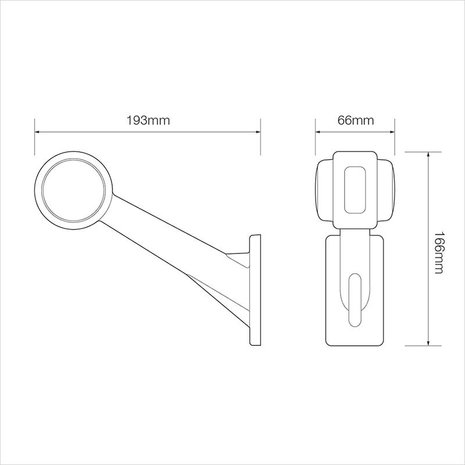 Feu de largeur 12/24V rouge/blanc 166x193mm LED gauche