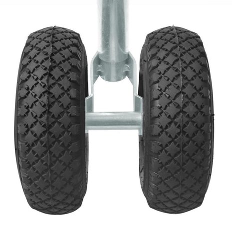 Roue a double nez 48 mm 2x jante en plastique avec pneu pneumatique 260x85 mm