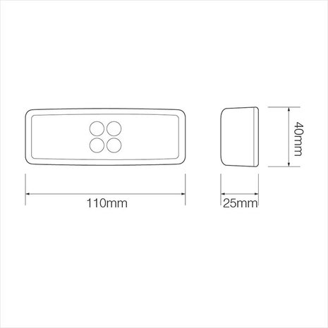 Feu de gabarit 12/24V rouge 110x40mm LED