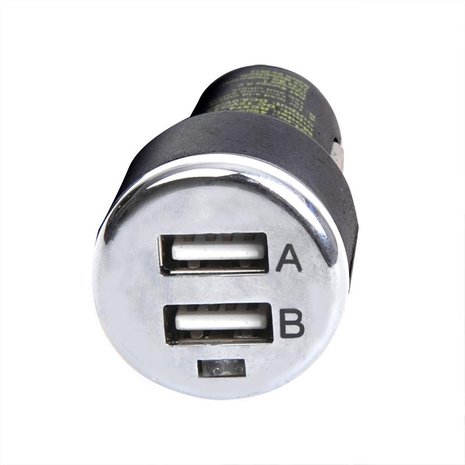 Chargeur allume cigare double USB 12V/24V 2000mA