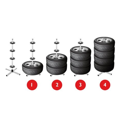 Support de jante en aluminium pour 4 pneus