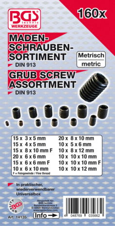 Assortiment de vis sans t te 160 pieces