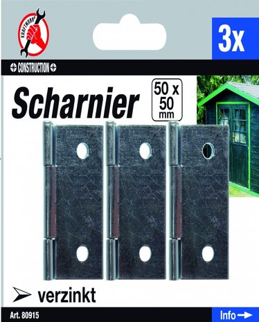 Ensemble de charniere 3 pieces, 50 x 50 mm