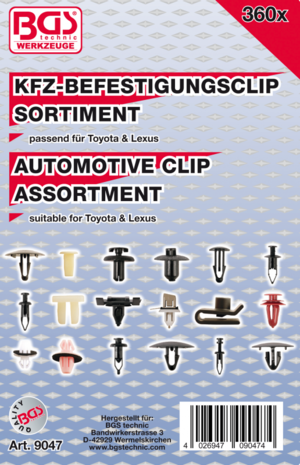 Assortiment de clips de fixation automobiles pour Toyota & Lexus 360 pieces