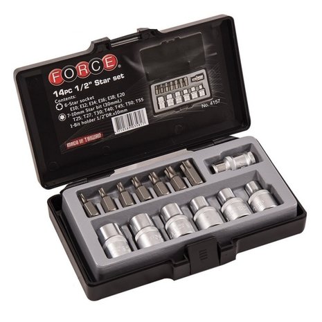 Coffret de 14 douilles & embouts Torx