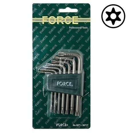 Jeu de 7 cles m les coudees Torx perce