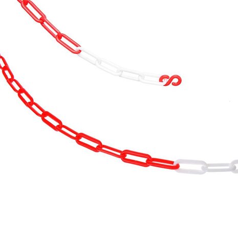 Barriere de chaine plastique rouge/blanc 5M