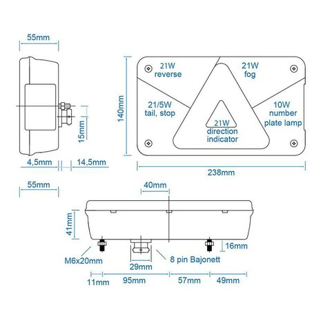 Feu arriere gauche Aspock Multipoint V