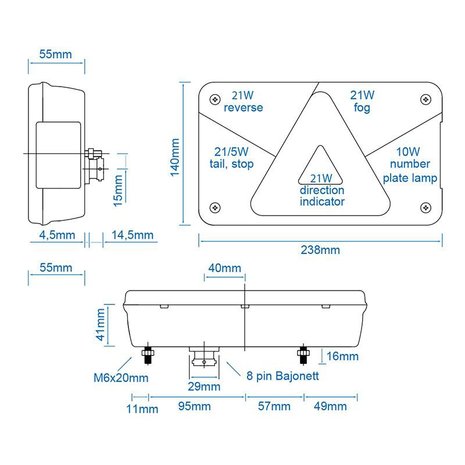 Feu arriere droit Aspock Multipoint V