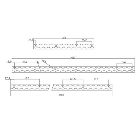 Rail de fixation en aluminium 100 cm