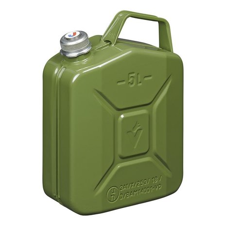 Jerrycan 5L metal vert avec bouchon vis magnetique UN- & TuV/GS-approuve