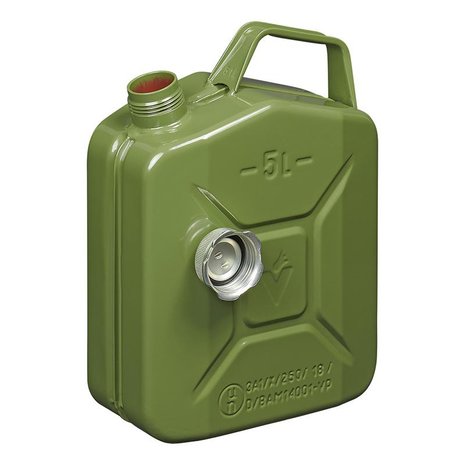 Jerrycan 5L metal vert avec bouchon vis magnetique UN- & TuV/GS-approuve